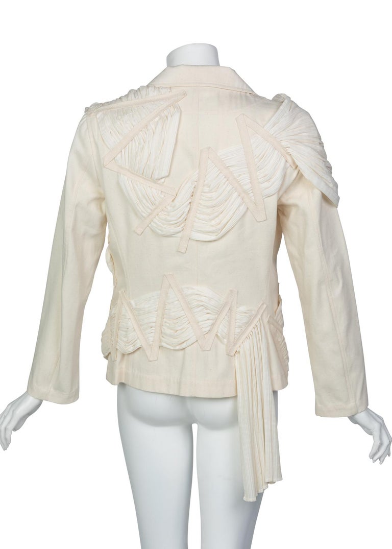 Issey Miyake S/S 2003 Runway Cream Cotton Canvas Jacket Museum Piece