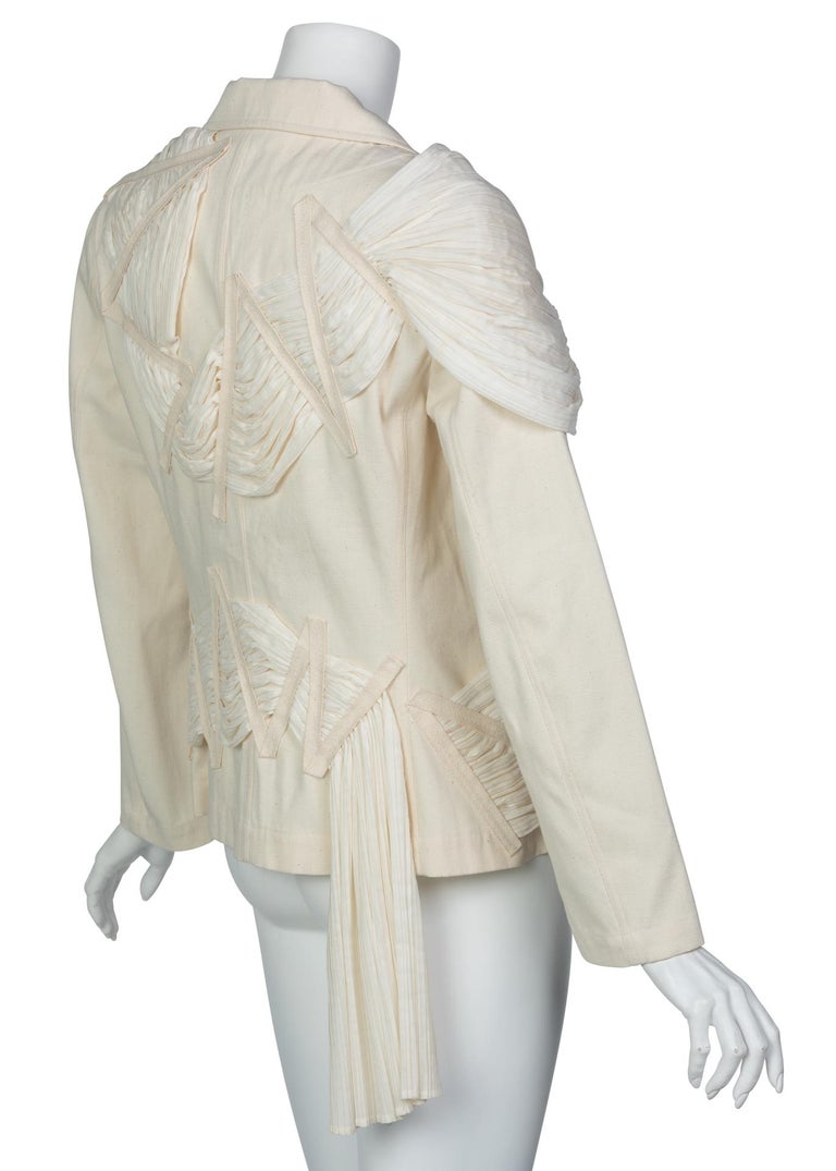 Issey Miyake S/S 2003 Runway Cream Cotton Canvas Jacket Museum Piece