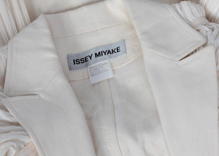 Issey Miyake S/S 2003 Runway Cream Cotton Canvas Jacket Museum Piece