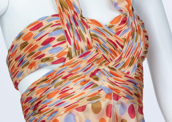 Valentino Silk Polka Dot Halter Top, 1990s