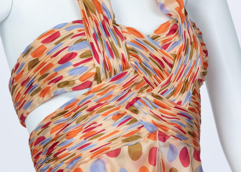 Valentino Silk Polka Dot Halter Top, 1990s