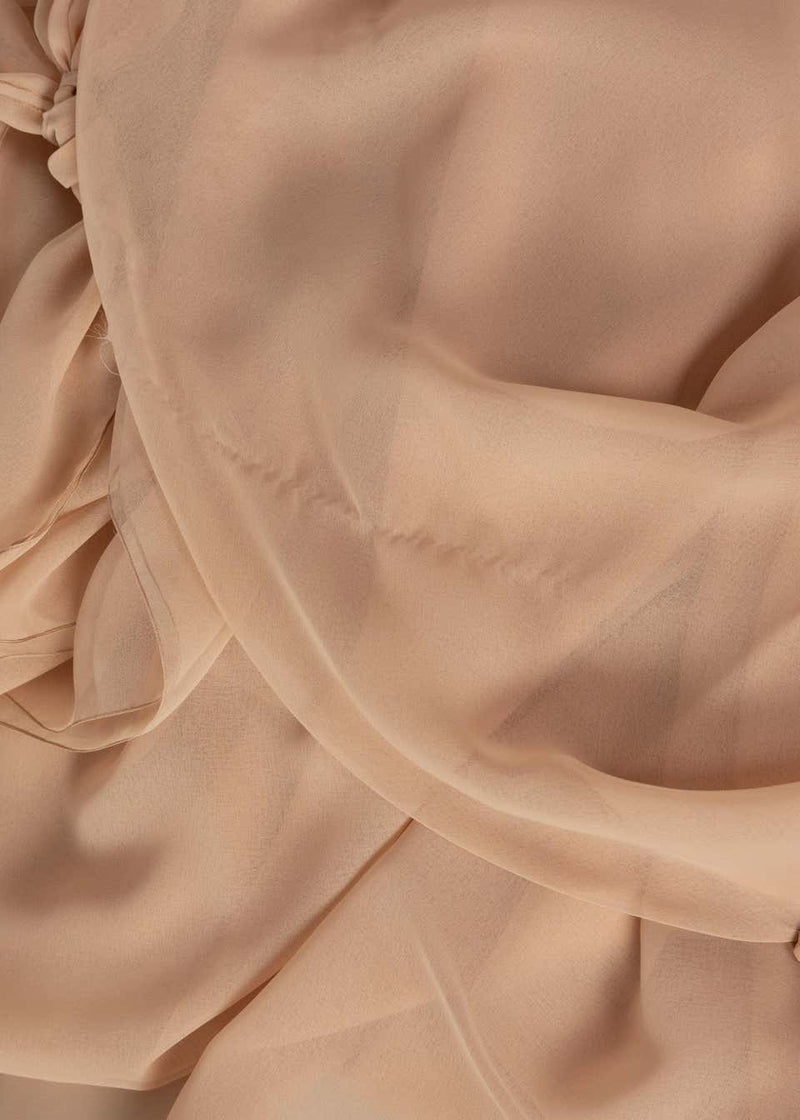 Bob Mackie Ray Aghayan Peach Chiffon Layered Dress Cape Shawl