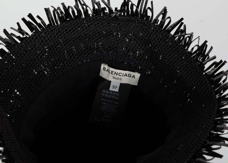 Balenciaga Black Faux Patent Leather Hat Resort 2014