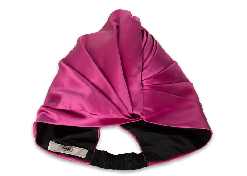 Prada Pink Silk Satin Turban Hat Runway, 2007