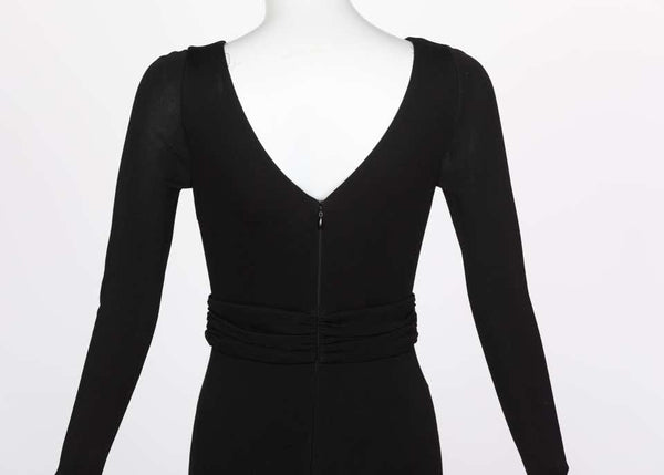 Emilio Pucci Black Liquid Jersey Cut Out Gold Maxi Dress Gown