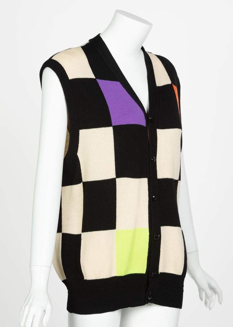 Gianni Versace Colorblock Sweater Vest, 1980s