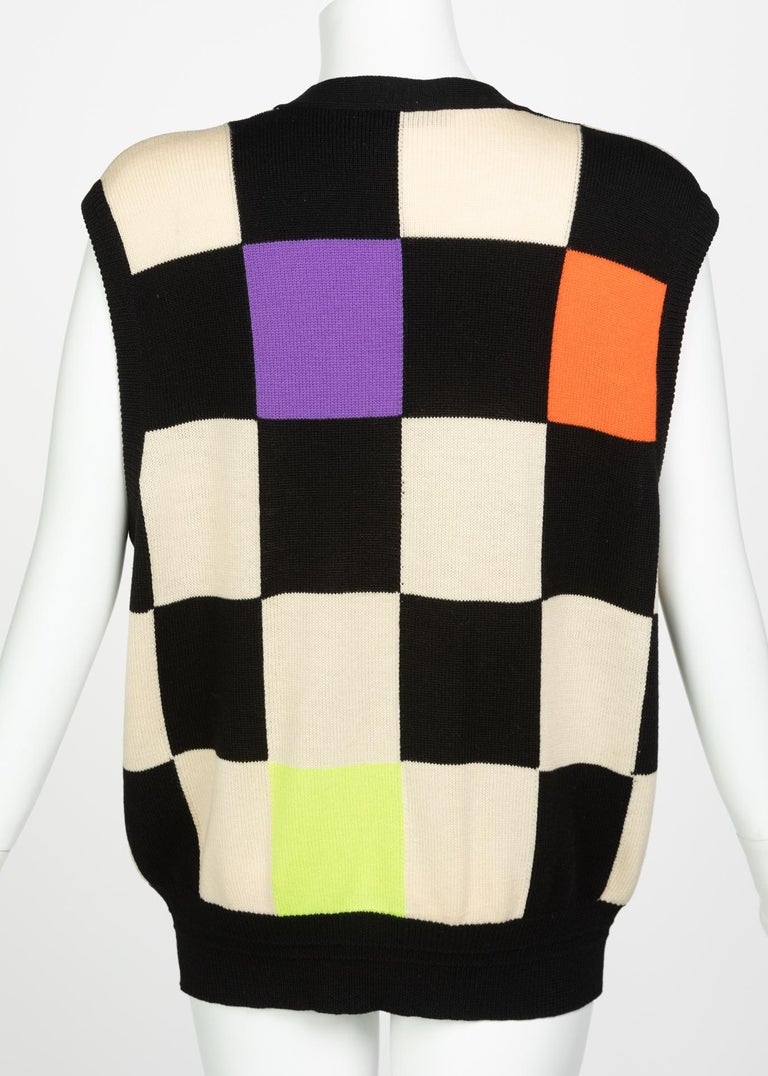 Gianni Versace Colorblock Sweater Vest, 1980s