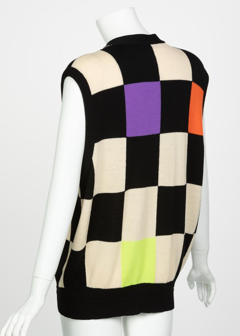 Gianni Versace Colorblock Sweater Vest, 1980s