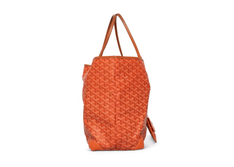 Goyard Orange St Louis GM Chevron Tote Bag