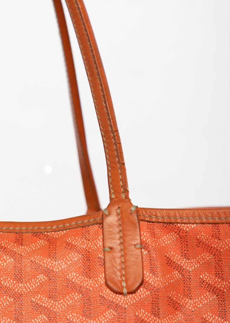 Goyard Orange St Louis GM Chevron Tote Bag