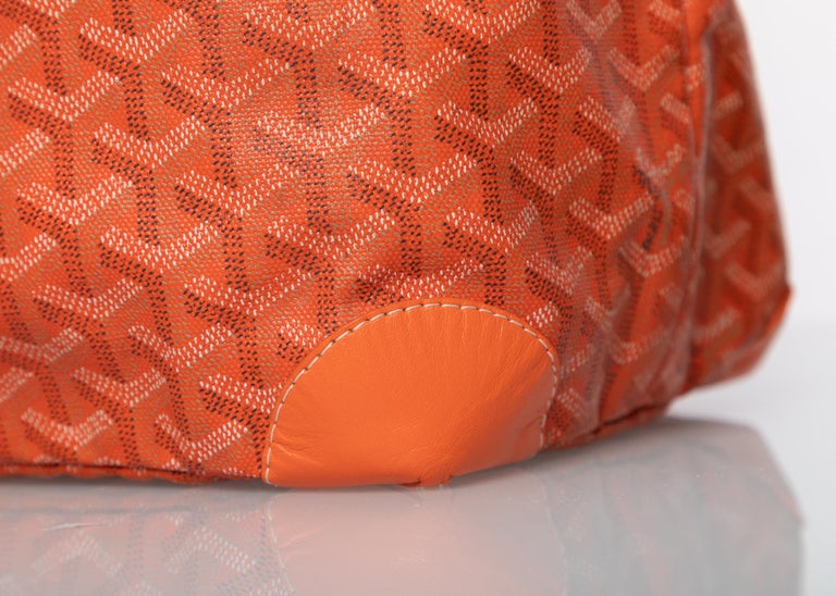 Goyard Orange St Louis GM Chevron Tote Bag