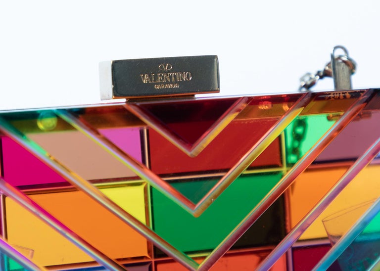 Valentino 1973 Rainbow Acrylic Clutch Bag Miniaudière, 2015
