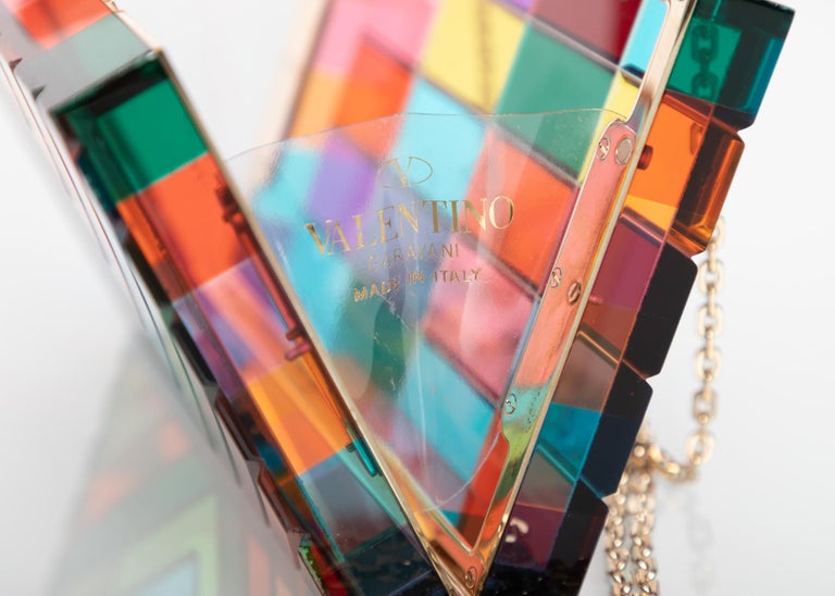 Valentino 1973 Rainbow Acrylic Clutch Bag Miniaudière, 2015