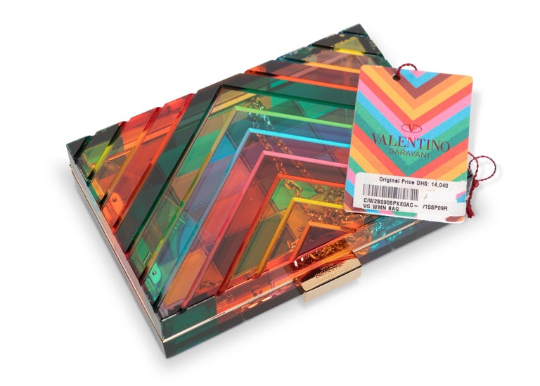 Valentino 1973 Rainbow Acrylic Clutch Bag Miniaudière, 2015