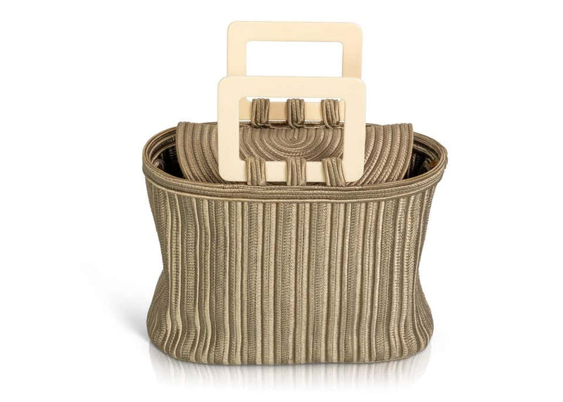 Yves Saint Laurent Champagne Ivory Top Handle Passementerie Bag YSL, 1990s