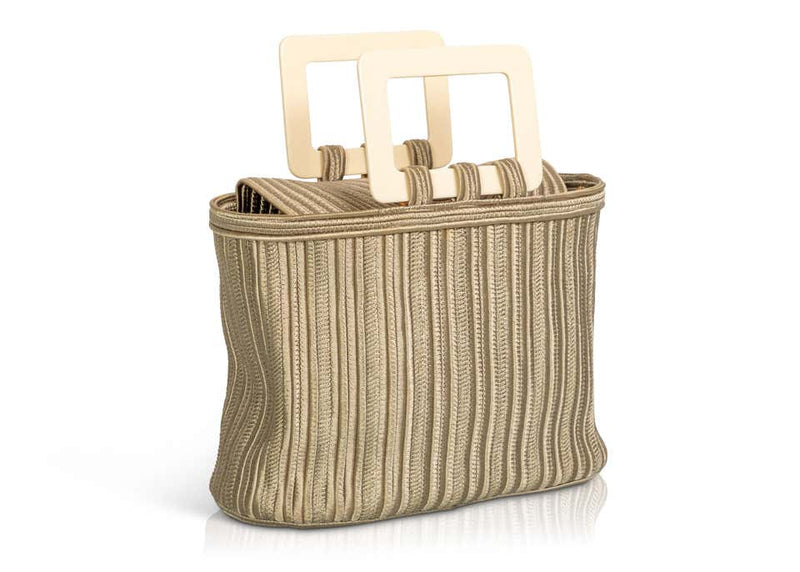 Yves Saint Laurent Champagne Ivory Top Handle Passementerie Bag YSL 1 Basha Gold