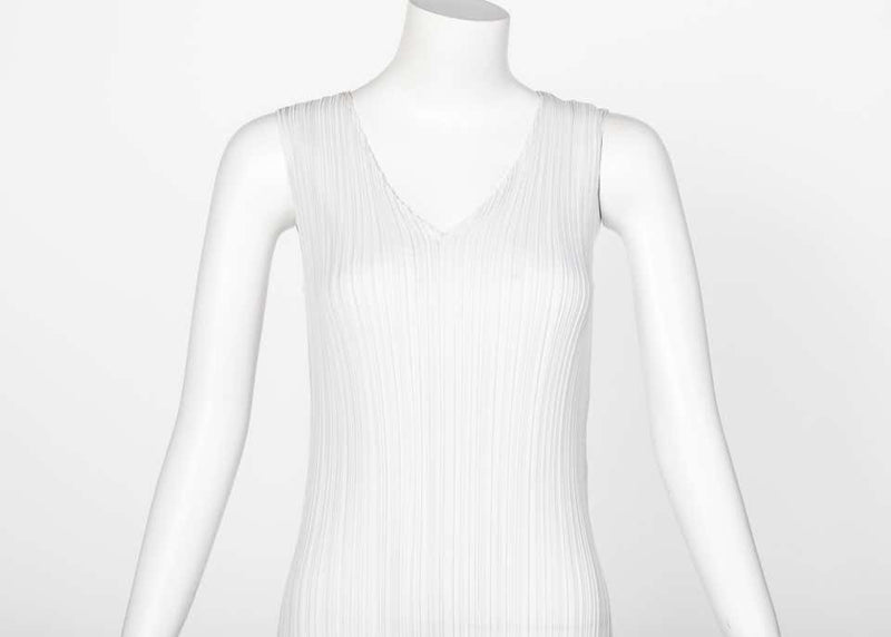 Issey Miyake “A Piece of Cloth” 2-Way White Gray Sleeveless Sculptural Dress