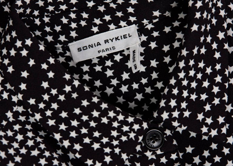 Sonia Rykiel Black and White Star Printed Drawstring Jumpsuit, 2015