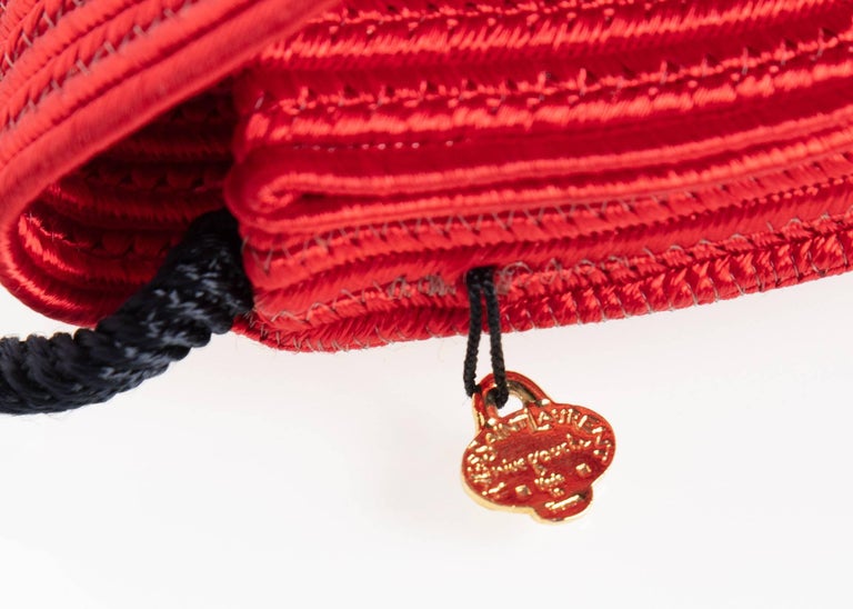 Yves Saint Laurent Red Heart Black Passementerie Tassel Bag, 1980s