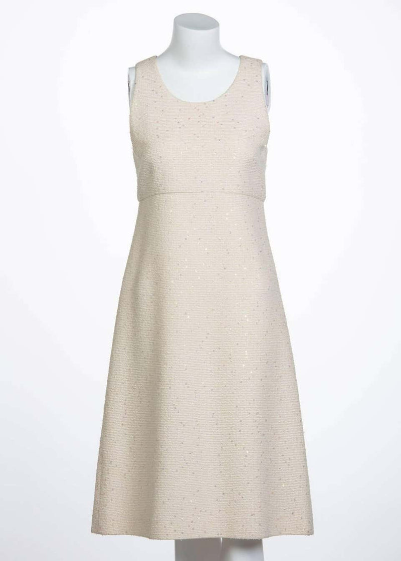 Chanel Sequence Boucle Pale Pink Sleeveless Dress, 2000
