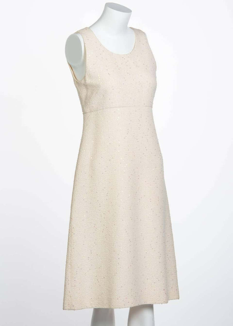 Chanel Sequence Boucle Pale Pink Sleeveless Dress, 2000