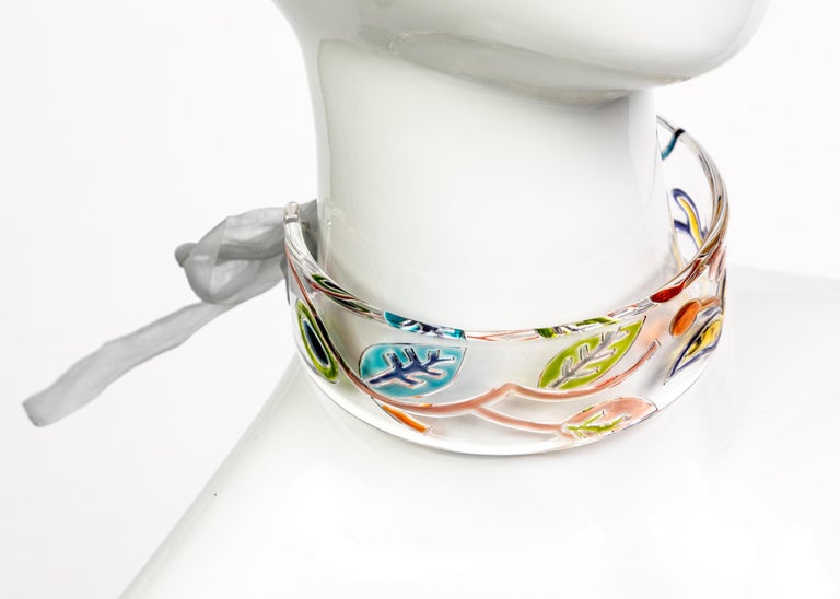 Miu Miu Runway Lucite Painted Choker Necklace, 2014