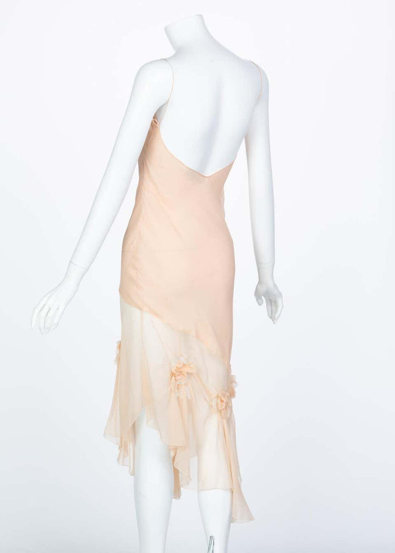 Christian Dior by Galliano Light Pink Silk Slip Dress, 1990s