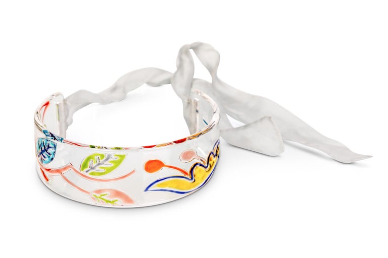 Miu Miu Runway Lucite Painted Choker Necklace, 2014