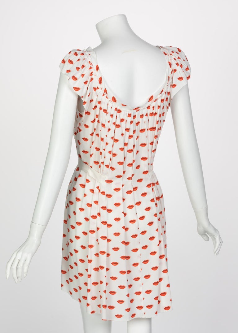 Prada Red White Lips Print Mini Dress Resort, 2012