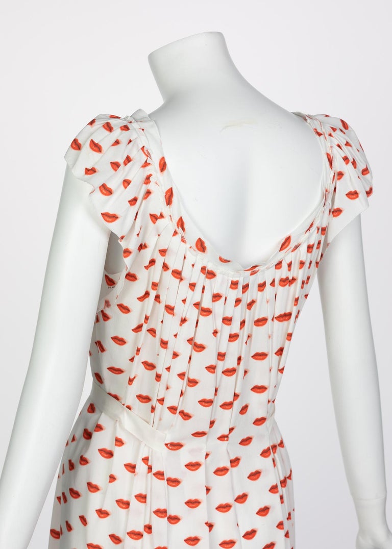 Prada Red White Lips Print Mini Dress Resort, 2012