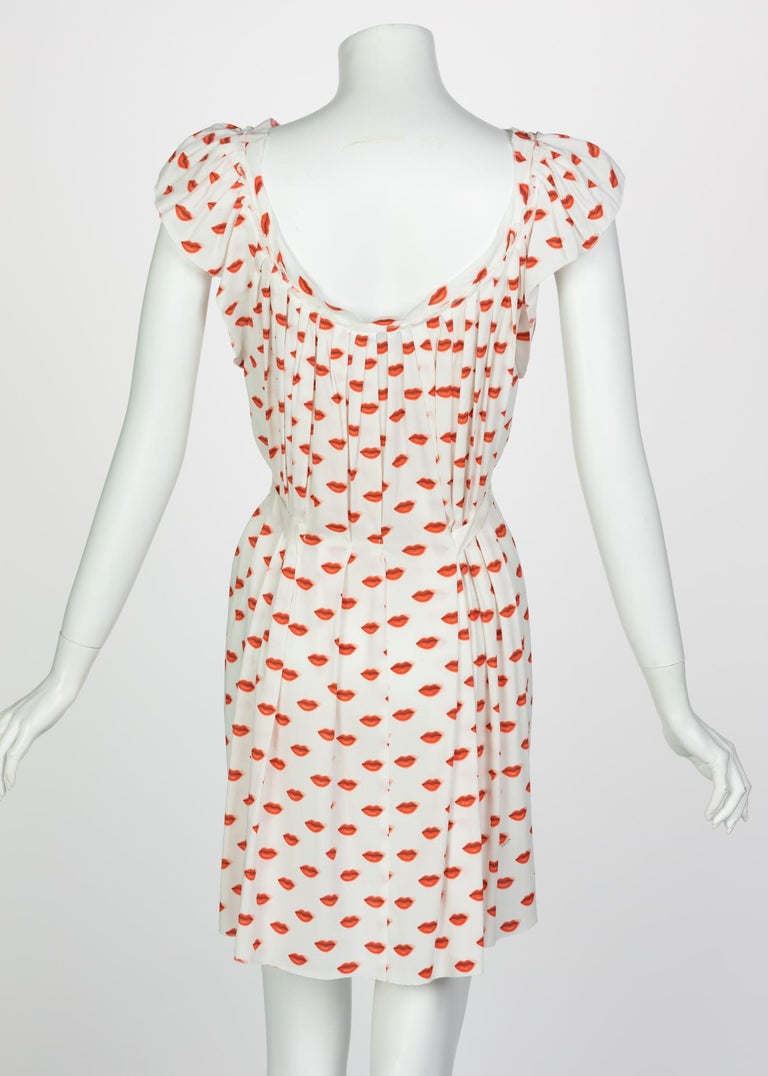 Prada Red White Lips Print Mini Dress Resort, 2012