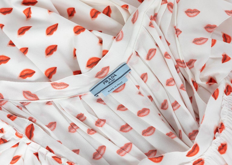 Prada Red White Lips Print Mini Dress Resort, 2012