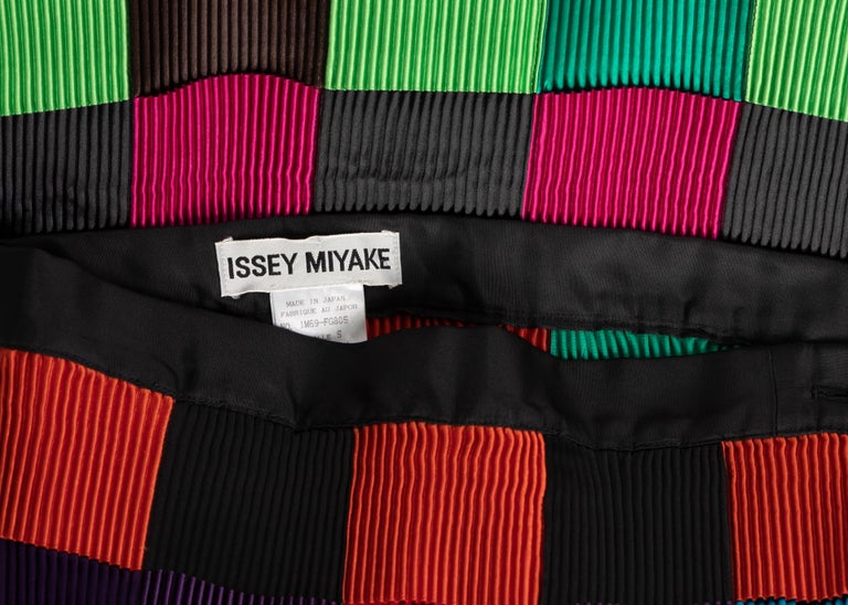 Issey Miyake Colorblock Woven Ribbon Skirt, 1990s