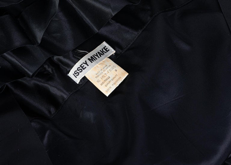 Issey Miyake Black Satin Ribbon Cage Maxi Skirt, 1991