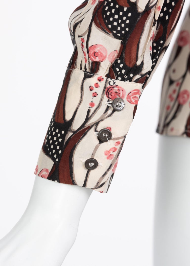 Prada "Naked Lady" Print Silk Blouse Sex and The City, 2001