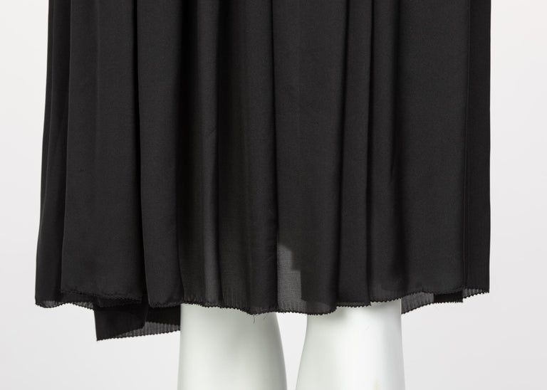 Bottega Veneta Black Leather Yoke Silk Dress, Runway 2008