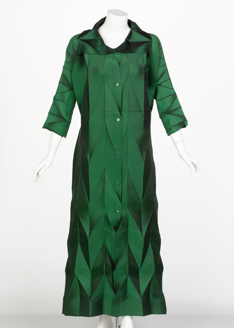 Issey Miyake Emerald Green Runway Dress Spring 2008