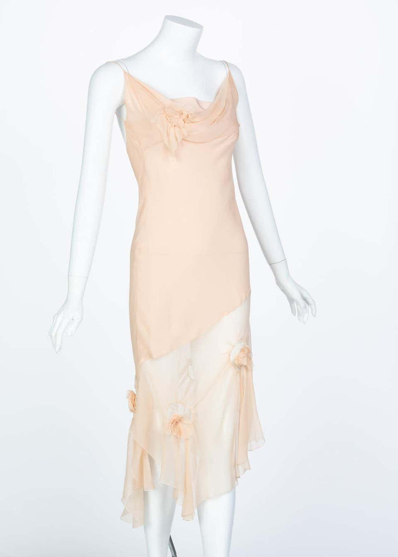 Christian Dior by Galliano Light Pink Silk Slip Dress, 1990s