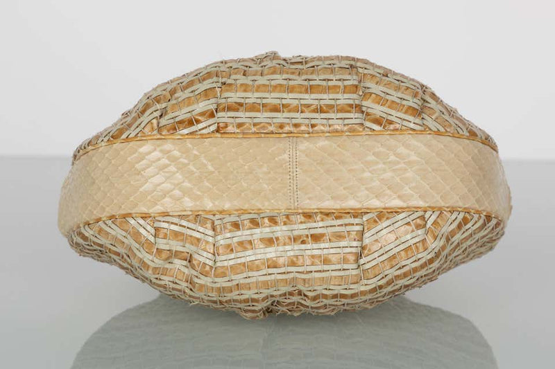 Judith Leiber Limited Edition Woven Snakeskin Clutch Bag