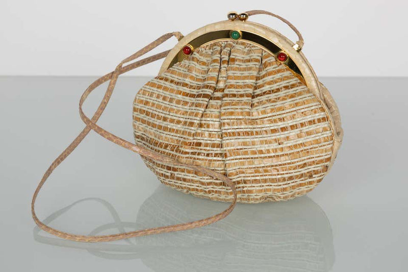 Judith Leiber Limited Edition Woven Snakeskin Clutch Bag