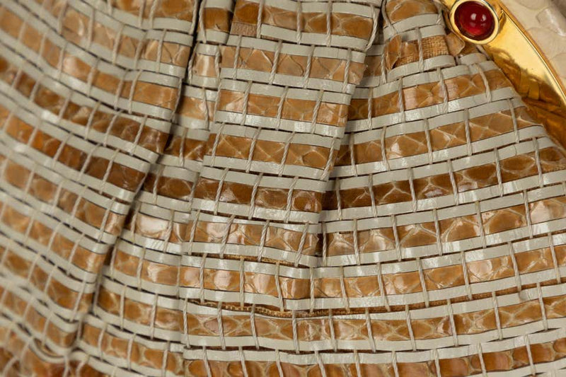 Judith Leiber Limited Edition Woven Snakeskin Clutch Bag
