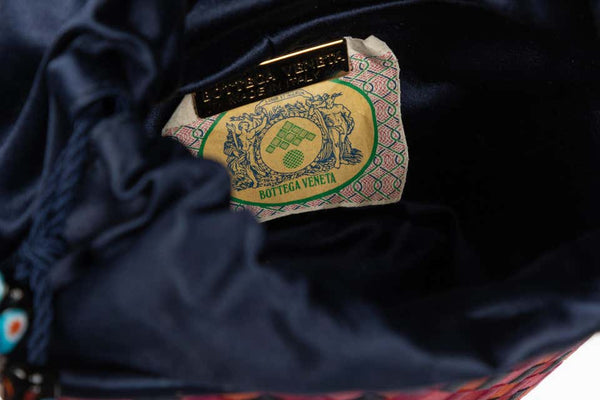 Vintage Bottega Veneta Colorful Silk Woven Bucket Bag