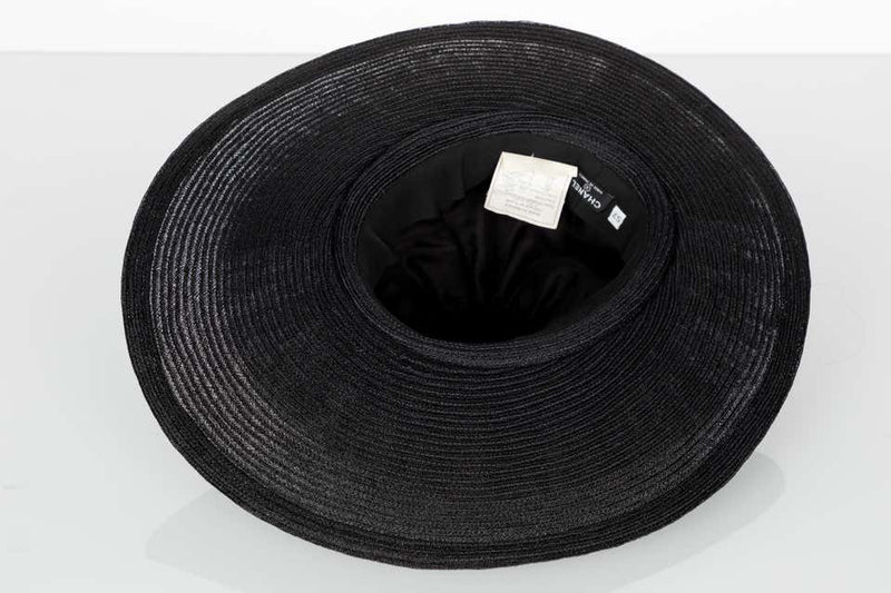 Chanel Black Oval Ruffle Hat Spring 2003