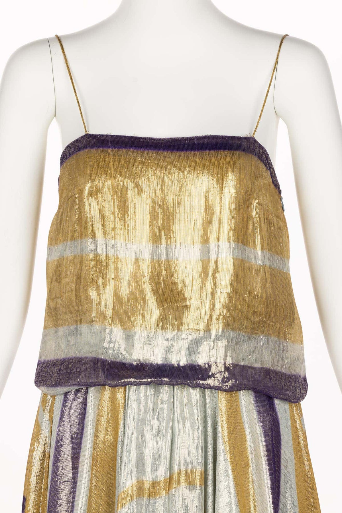 slim fit dress slacks Lanvin Alber Elbaz Resort 2012 Gold & Silver Gown – Basha Gold