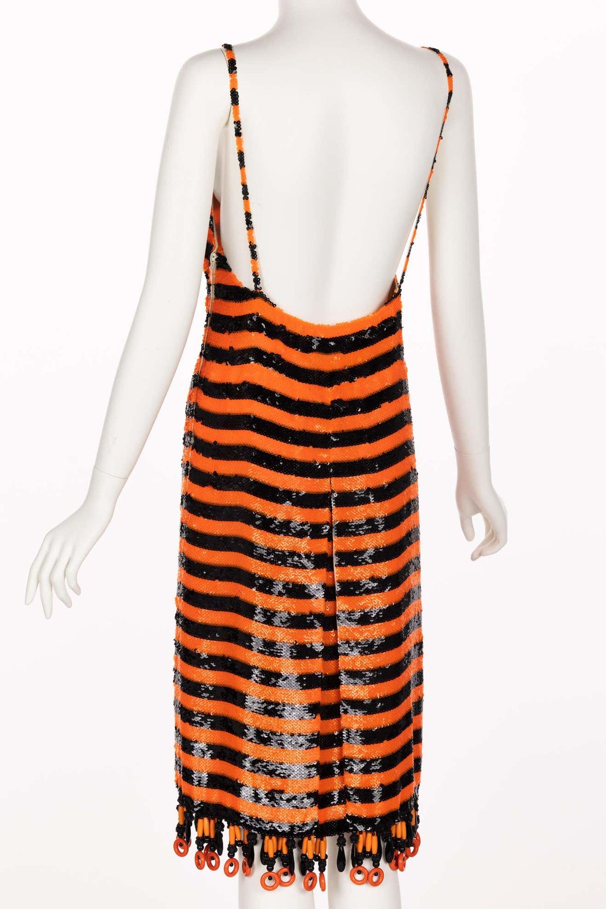 Prada Orange Black Sequin Flapper Dress S/S 2011 Beijing – Basha Gold