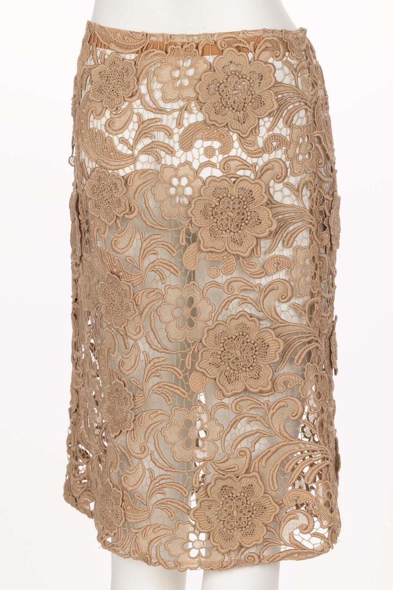 Prada Tan Lace Skirt Fall 2008 Runway