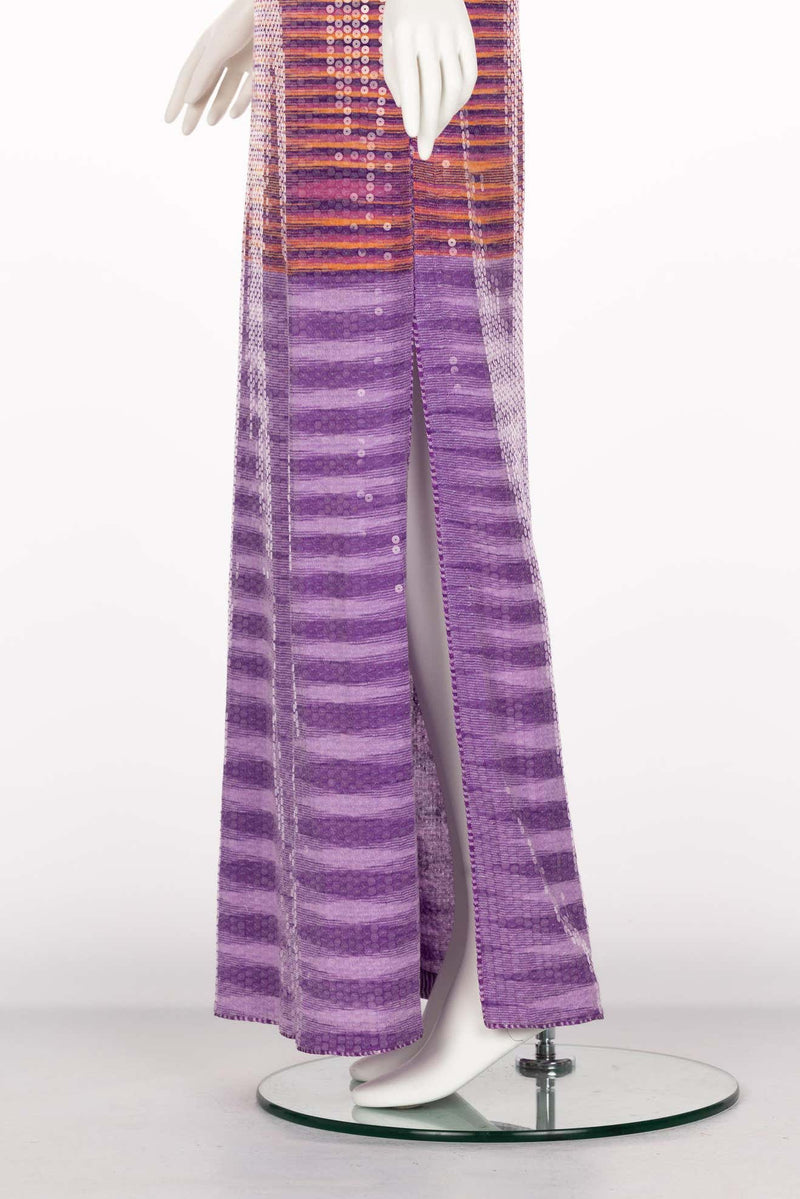 Missoni Purple Pink Sequined Maxi Slip Dress, S/S 1997 Documented