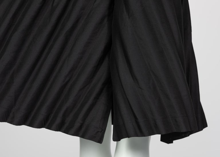 Issey Miyake Black Sculptural Pleated Cocoon Coat