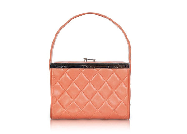 Chanel Lambskin Quilted Box Bag Orange, 1990s