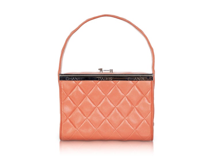 Chanel Lambskin Quilted Box Bag Orange, 1990s